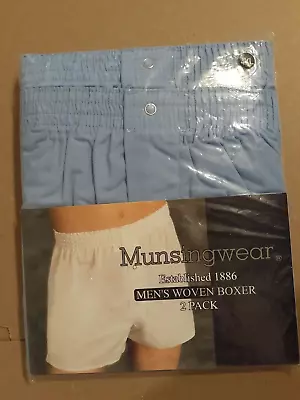 NIP Munsingwear Men's Gripper Woven Boxer 2-Pack - Big - 4XL Blue ~ Fast Ship • $10