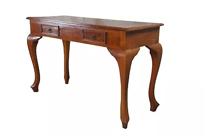 20th Century Solid Mahogany Queen Anne Style Console Table Vanity Makeup Desk • $640