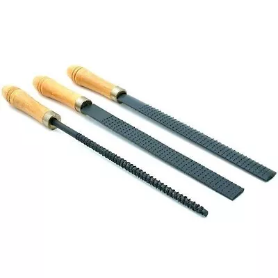 $7.95 • Buy 3pcs 8   Wood Handle Rasp File Set Carving Shaping Woodworking Carpentry