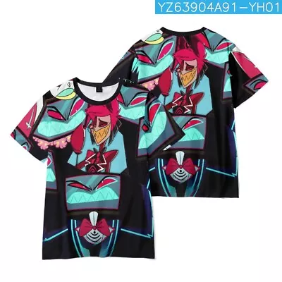 Hazbin Hotel Alastor Vox 3D T Shirt Short Sleeve Shirt Teens Summer Tee Top • $17.24