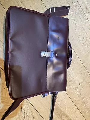 MANDARIN DUCK NEW DARK RED / Burgundy BRIEFCASE BAG - LEATHER • £35