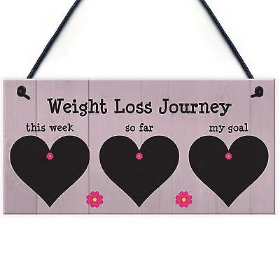 £3.99 • Buy Weight Loss Tracker Chalkboard Hanging Sign Weight Watchers Progress Plaque 