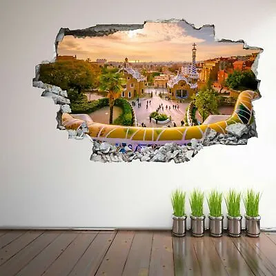 £19.99 • Buy Famous Park Guell Barcelona 3D Wall Art Sticker Mural Decal Poster FZ24