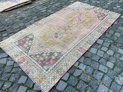 Area Rug Turkish Rug Vintage Rug Handmade Wool Rug Carpet | 4 X 77 Ft • $390