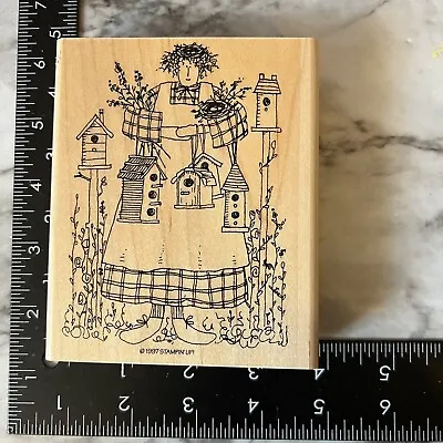 Stampin Up Rubber Stamp Lady Scarecrow Gardener Birdhouses Nest • $8