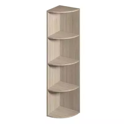 Oak Corner Bookshelf Wooden Floor Standing Shelves Cds Magazine Home Office  • £34.99