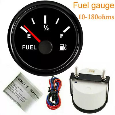 52mm Fuel Gas Level Gauge 10-180ohms For Car Truck Marine Black 9-32VDC US STOCK • $24.95