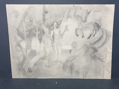 Dame Laura Knight ? Pencil Drawing Circus 1950s On Paper  • £75