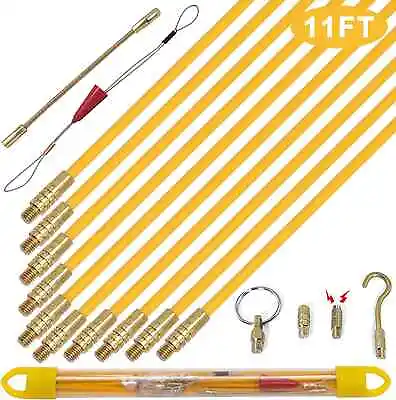 Boeray 11' Fiberglass Running Electrical Wire Cable Pulling Fish Tape Kit • $18