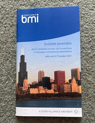 £1.99 • Buy BMI British Midland Airlines Timetable -Scottish Edition - Oct 2001