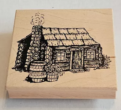 Great Impressions H24 Old Cabin Wooden Barrels Rubber Stamp 3 1/2  X 3 1/8  • $13.34