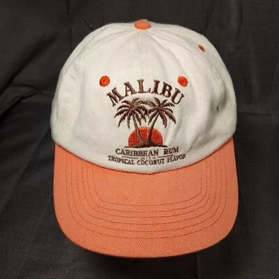 Malibu Carribbean Rum Pink Baseball Cap Hat Adjustable Embroidered Palm Trees • $17.95