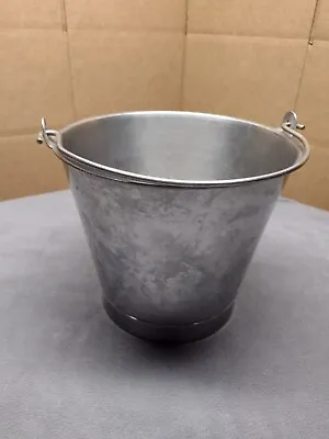 Vintage Stainless Steel Milk Bucket Unbranded 3 Gallon Weighted Bottom • $65.95