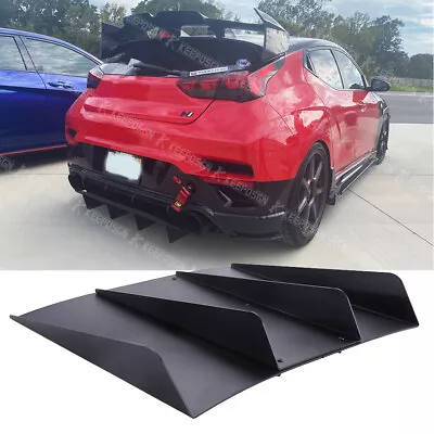 For Hyundai Veloster Rear Diffuser 4 Fin Splitter Bumper Chin Spoiler Body Kit • $69.45