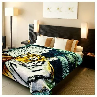Tiger Blanket Plush Mexican Blanket - Faux Fur Throw Blanket Korean Mink Fl... • $57.77