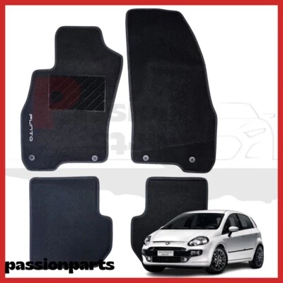 Tappetini Auto Per Fiat Grande Punto 2005-2012 - Moquette Nera, Made In Italy - Foto 6