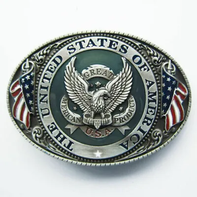 U.S.A. American Flag Eagle Metal Fashion Belt Buckle • $9.81