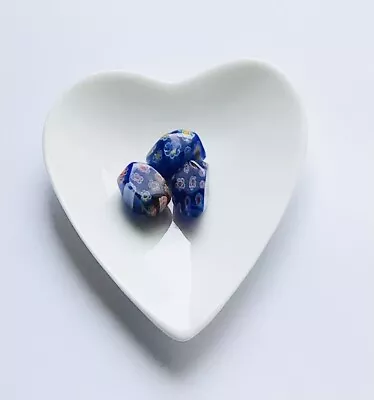 Stunning Cobalt Blue Chunky Millefiori Handmade Bead 12mm  1- Pcs 3 • £3.25