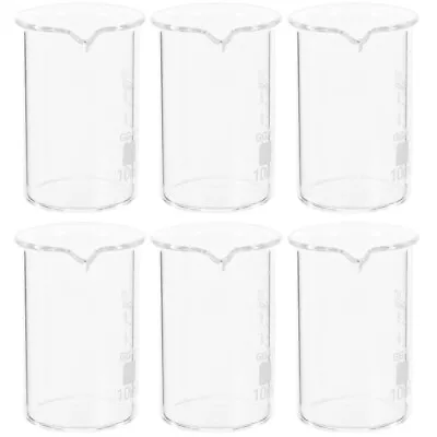  6 Pcs Glass Small Beaker 10ml Experimental Equipment Chemistry Laboratory • £9.49