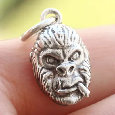 Gorilla Smoking Weed Cannabis Pendant Charm 925 Sterling Silver Monkey Antique • $14.89