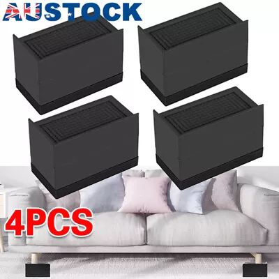 4x Heavy Duty Bed Chair Risers Feet Leg Lift Furniture Extra Raisers Stand AU • $24.89