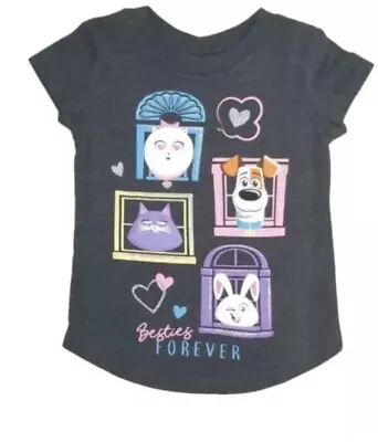 NWT~ Girls Size 6 Secret Life Of Pets Gray Besties Forever T-Shirt Tee Shirt • $15