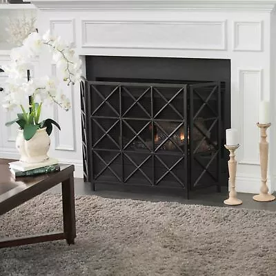 Mandralla 3 Panelled Iron Fireplace Screen • $88.93