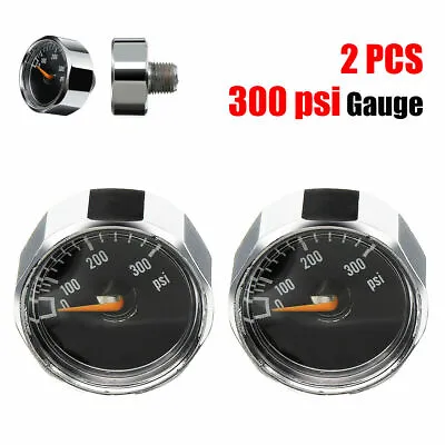 2Pcs 300 PSI 1/8'' NPT High Air Pressure Micro Gauge HPA Paintball Tank Mount • $12.49