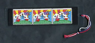 Peter Max Expo'74 Laminated Bookmark Made W/ Real U.s. Postage Stamps. • $0.99