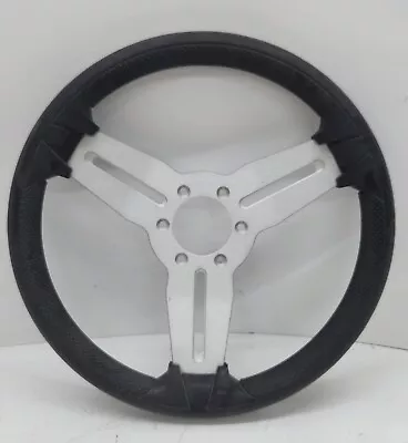 Gussi Italia Marine Boat Steering Wheel 3 Spoke Black Grip & Stainless  13-3/4  • $125