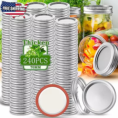 Canning Lids And Rings Regular Mouth 240 Count Mason Jar Lids And Rings Set For  • $37.98