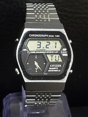 $133.33 • Buy CITIZEN Crystron 41-9010 Chrono Dual Time Ana-Digi/ Japan Made Vintage 1979