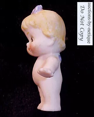 Mini Kewpie Doll 1 5/8” H Bisque Figurine Bow Top & Cute Miniature Little Wings  • $12