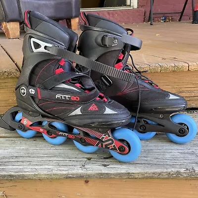 K2 F.I.T. 80 M Fitness Inline Skates Size 11.5 Mens Rollerblades Black 80mm 85A • $49.99