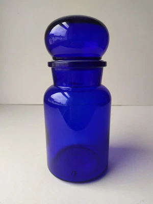 £14 • Buy Vintage Cobalt Blue Glass Chemist Pharmacy Apothecary Bottle Jar Belgium