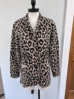 J Crew Cardigan Sophie Open Front Leopard Print Sweater Blazer Medium Pockets • $38