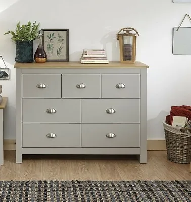 £159.90 • Buy Country Style Bedroom Furniture Merchants 7 Drawer Chest - Lancaster Grey