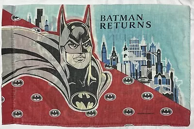 Batman Returns Pillowcase 1991 DC Comics 20x30  The Penguin 100% Cotton USA VTG • $14.99