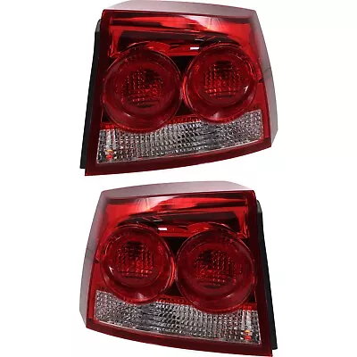 Halogen Tail Light Set For 2009-2010 Dodge Charger Clear/Red W/ Bulbs 2Pcs • $95.51