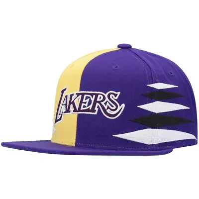 Mitchell & Ness Los Angeles LA Lakers Diamond Cut Purple Yellow Snapback Hat Cap • $26.34