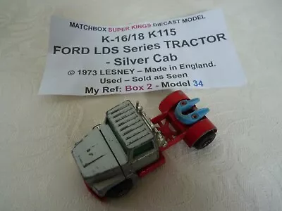 MATCHBOX SUPERKINGS DIECAST MODEL K-16/18 K115 FORD LDS Series TRACTOR Cab Unit • £2.49