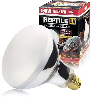 160 Watt UVA+UVB Vapor Heat Lamp Bulb High Intensity Self-Ballaste • $47.49