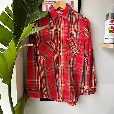 VINTAGE 80s | Big Mac Flannel Button Down Shirt Sz S Adult • $38