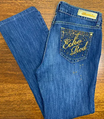 Ecko Red Womens Bling Slim Bootcut Blue Demin Jeans Size 13 • $25