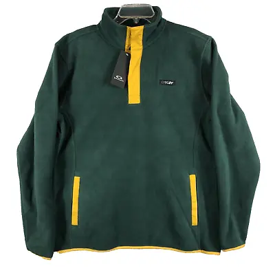 NEW Oakley Alta Recycled Performance Fleece Pullover Hunter Green Mens Size L • $39.95