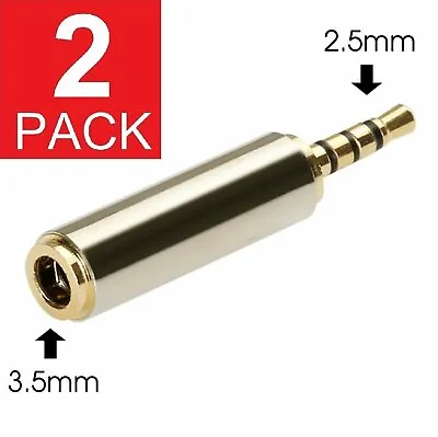 $2.29 • Buy Gold 3.5mm Female To 2.5mm Male Stereo Audio Headphone Jack Adapter Converter