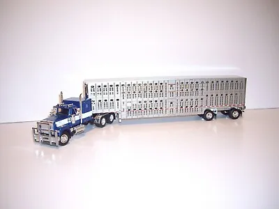 Dcp First Gear 1/64 Blue And White Mack Superliner W/t Sleeper&livestock Trailer • $119.99