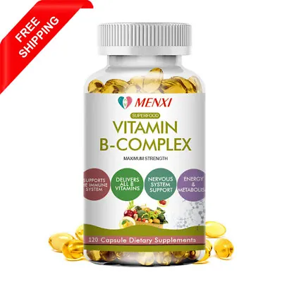 Vitamin B-Complex Capsules Vitamin B1 B2 B3 B5 B6 B7 B9B12High Potency • $12.89