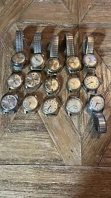 Lot Of 15 Men's Vintage WatchesPARTS Or REPAIR..NOT RUNNING • $78