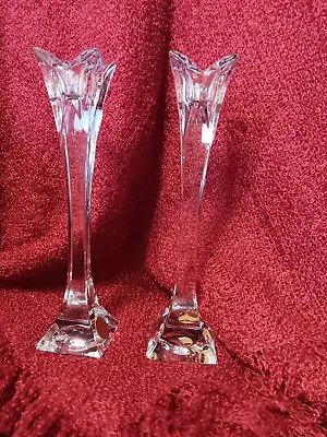 Set Of 2  Bleikristall Beautiful Vintage Lead Crystal Candleholders Bavaria  • $25